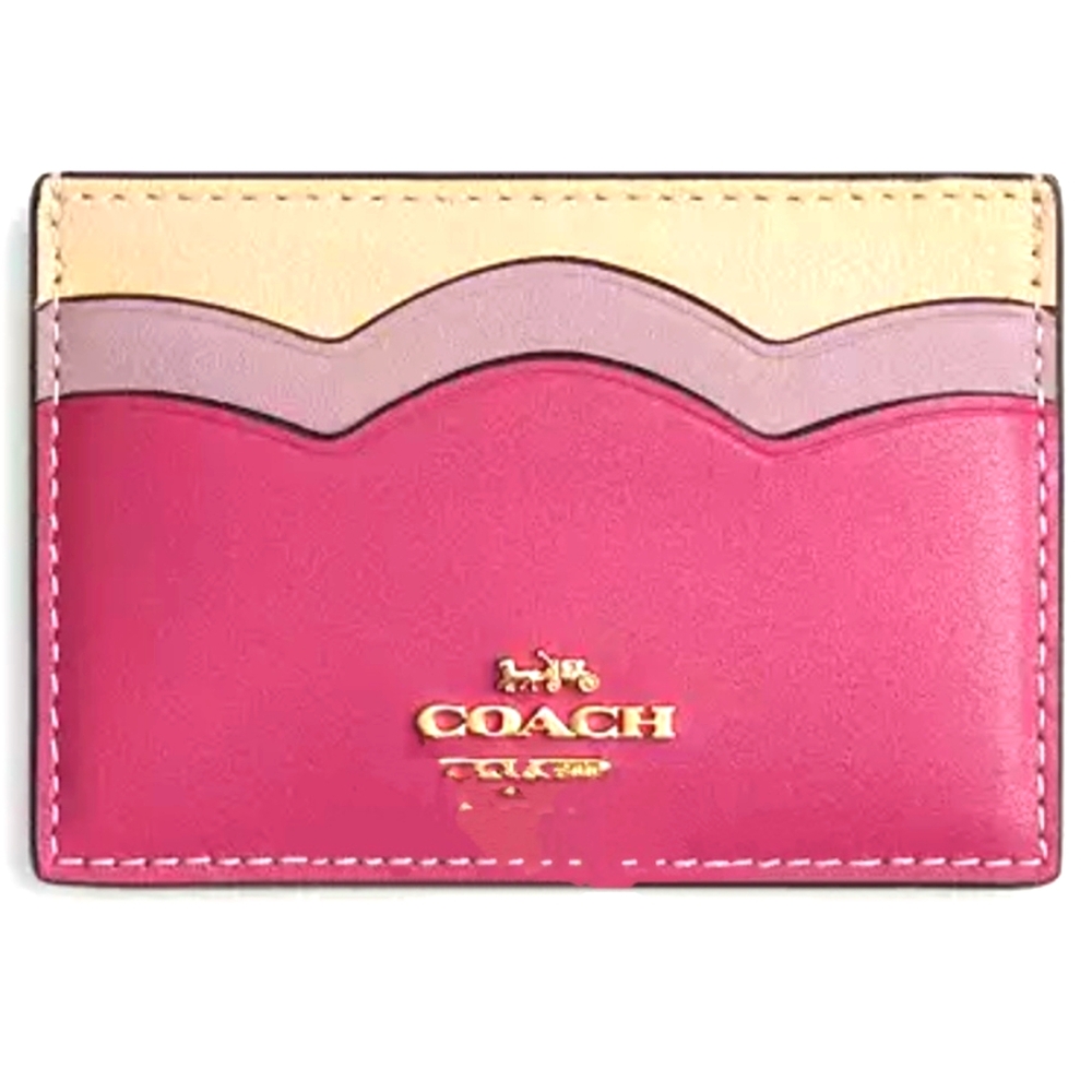 THINK SPRING! COACH Petal Card Holder, Lt. Raspberry/Cream